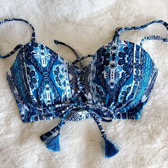 New Xhilaration Multi Blue Bikini Size M - Picture 3 of 5